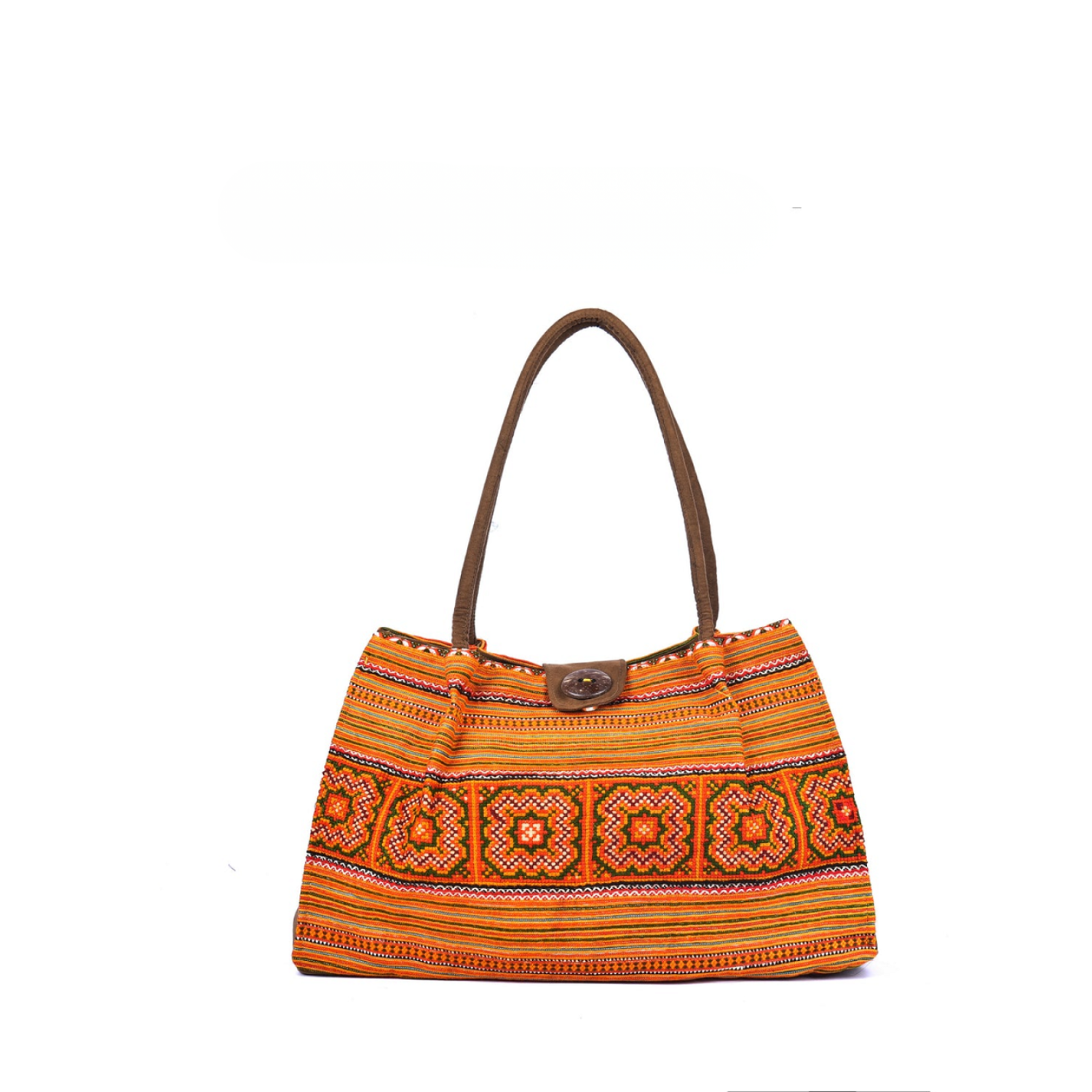 Hand-Woven Trapezoid Brocade Bag