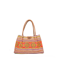 Hand-Woven Trapezoid Brocade Bag