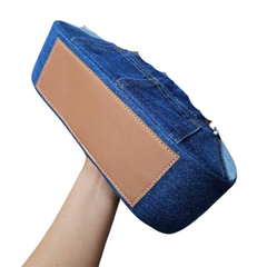 Handmade Upcycled Denim Large Size Armpit Bag