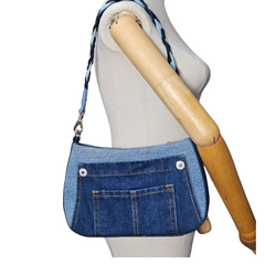 Handmade Upcycled Denim Large Size Armpit Bag