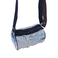 Handmade Upcycled Denim Large Strap Crossbody Bag 1