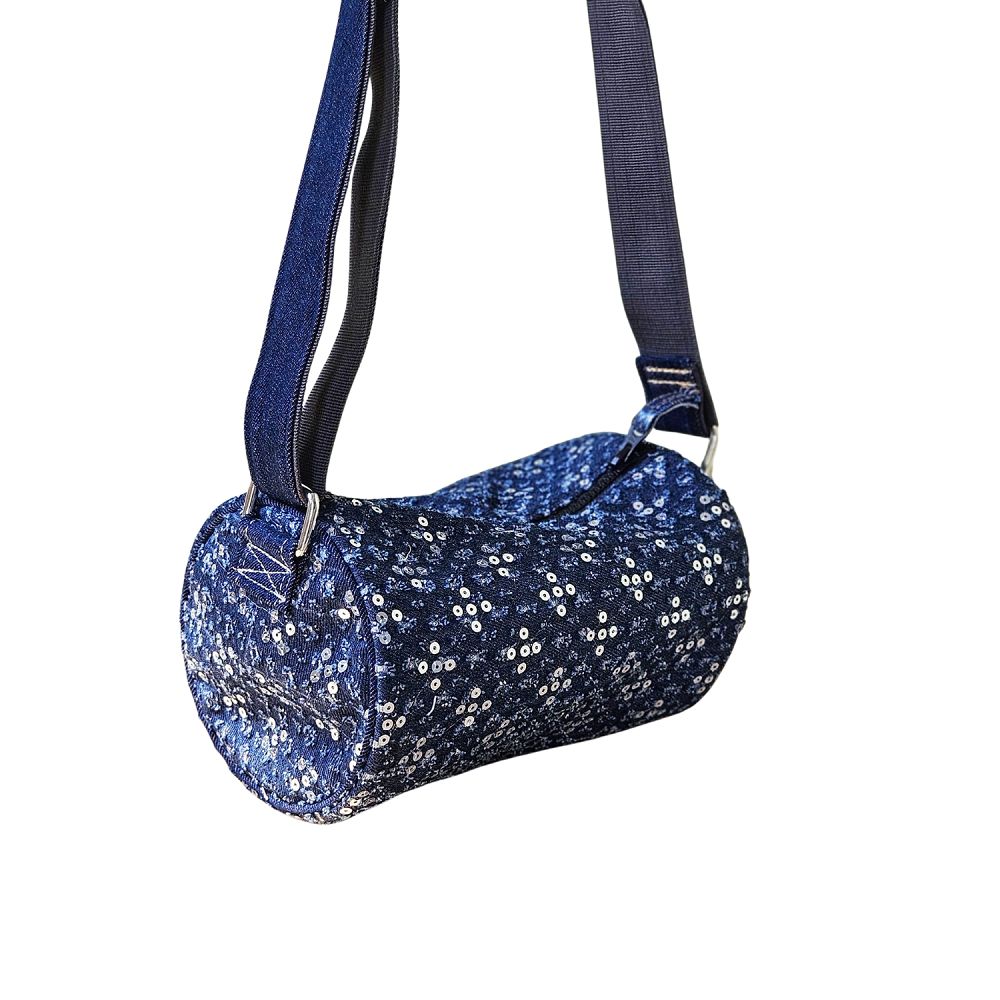 Handmade Upcycled Denim Large Strap Crossbody Bag 2