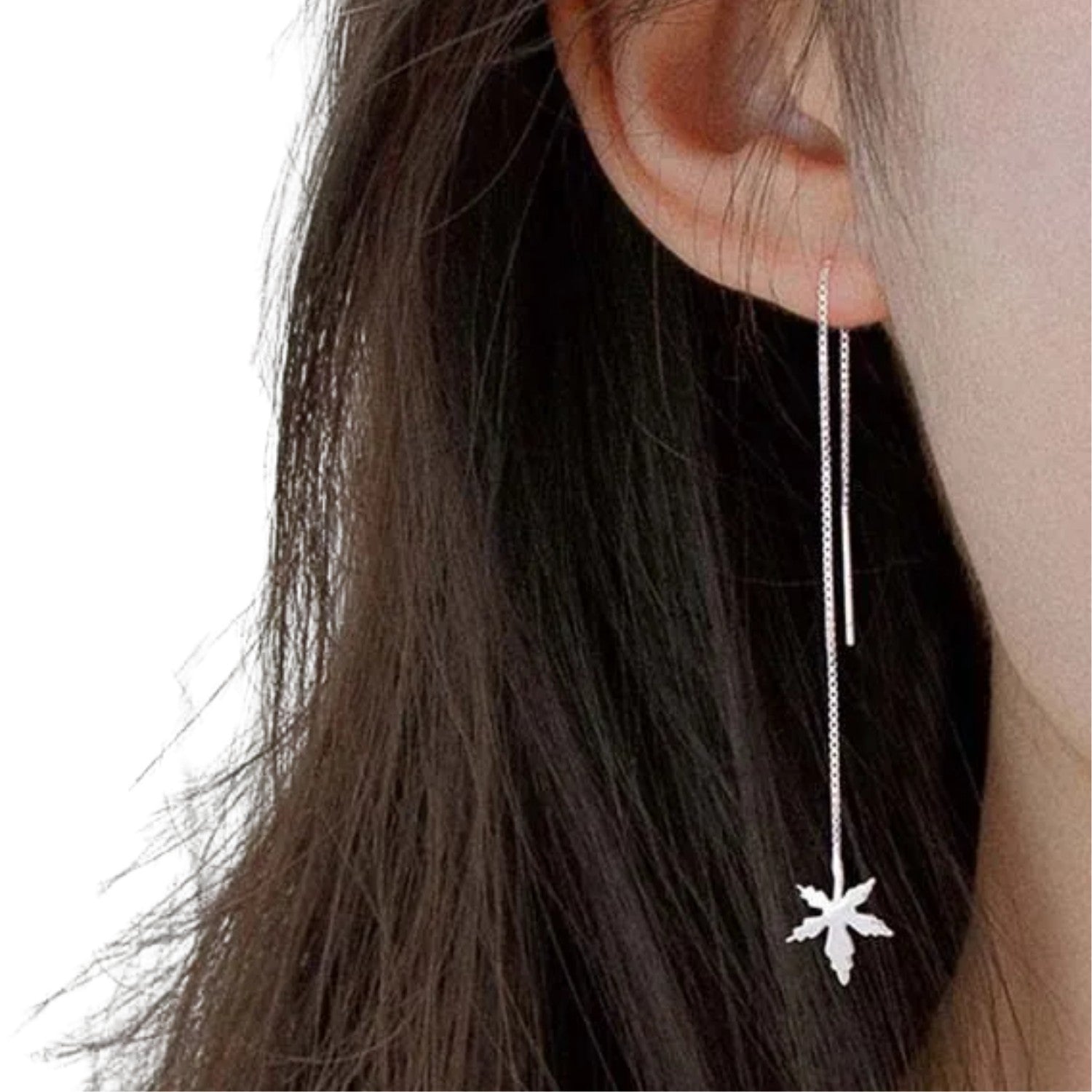 Leaf-Shaped Earrings For Women  Handcrafted 925 Sterling Silver