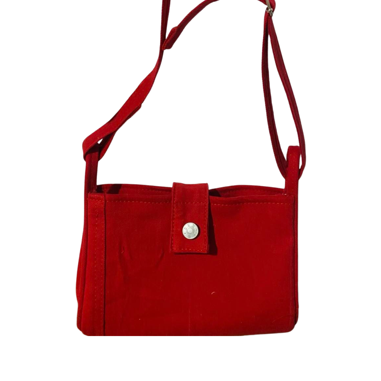 Handmade Upcycled Denim Leather Flap Crossbody Bag