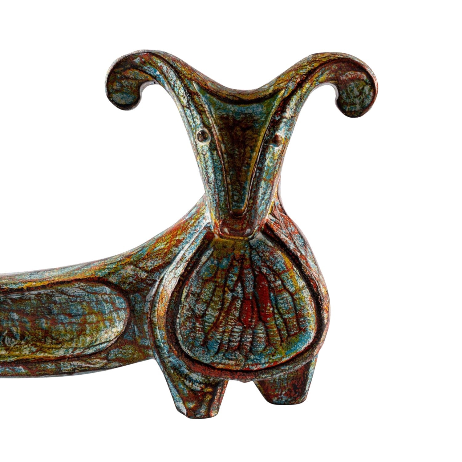 Long-Bodied Wooden Goat