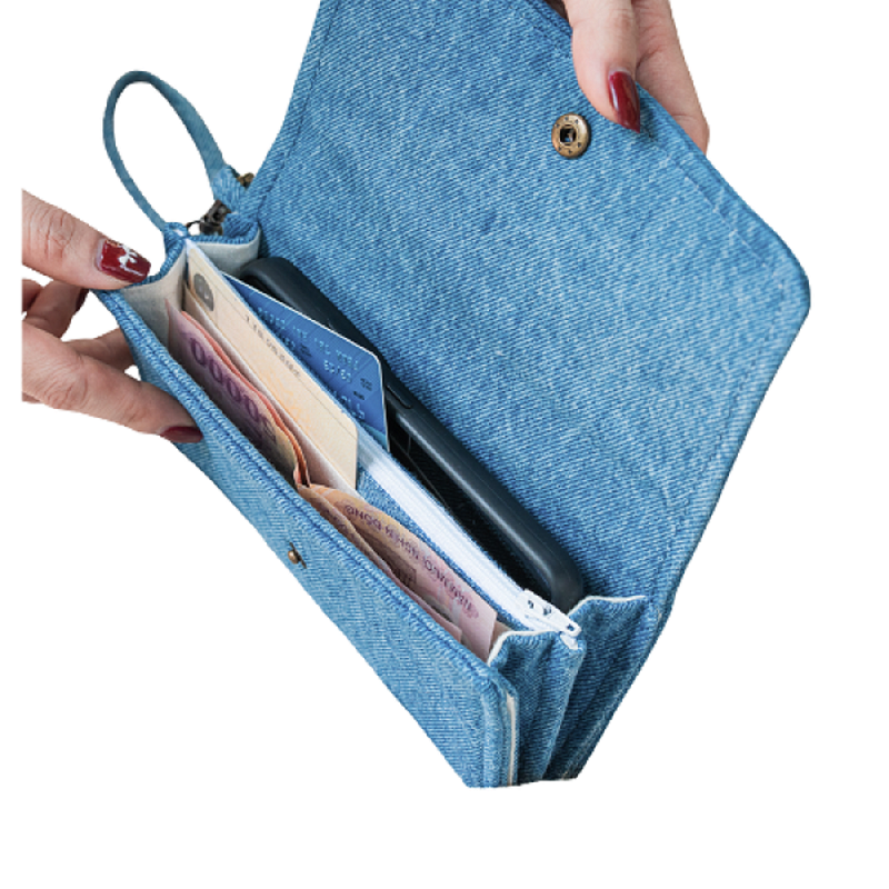 Handmade Upcycled Denim Long wallet