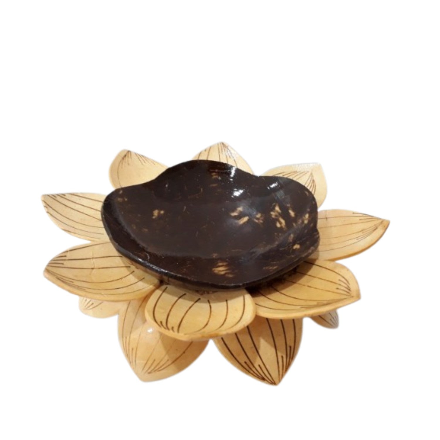 Lotus Flower Plate Made of Coconut Shell