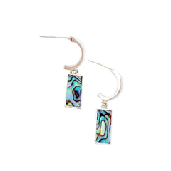 Love Handcrafted Silver Abalone Shell Earrings & Necklace