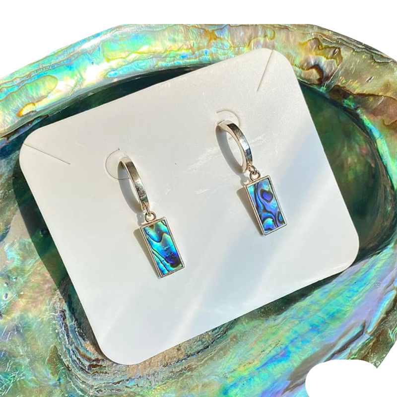 Love Handcrafted Silver Abalone Shell Earrings & Necklace