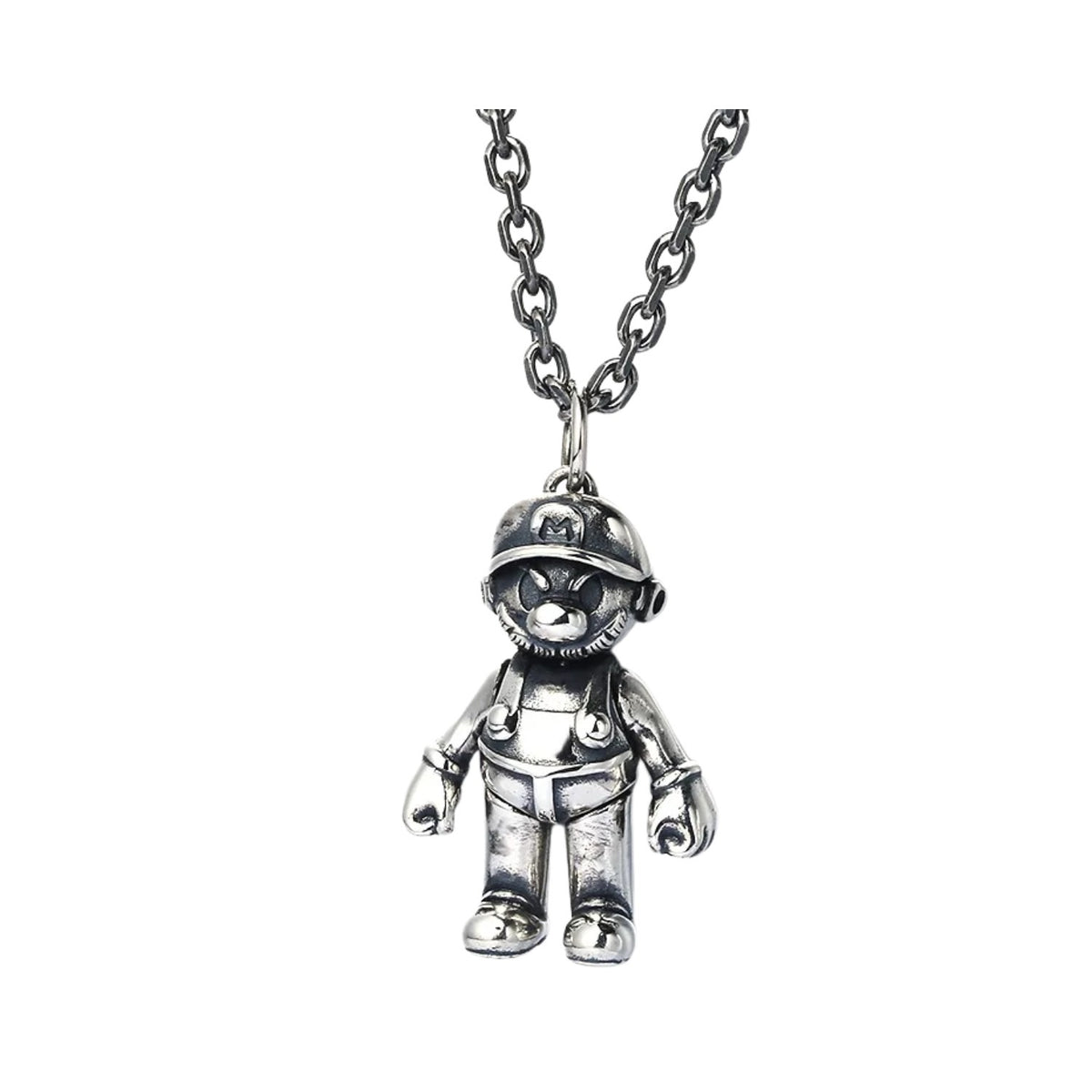 Mario Character Pendant For Men Handcrafted 925 Sterling Silver