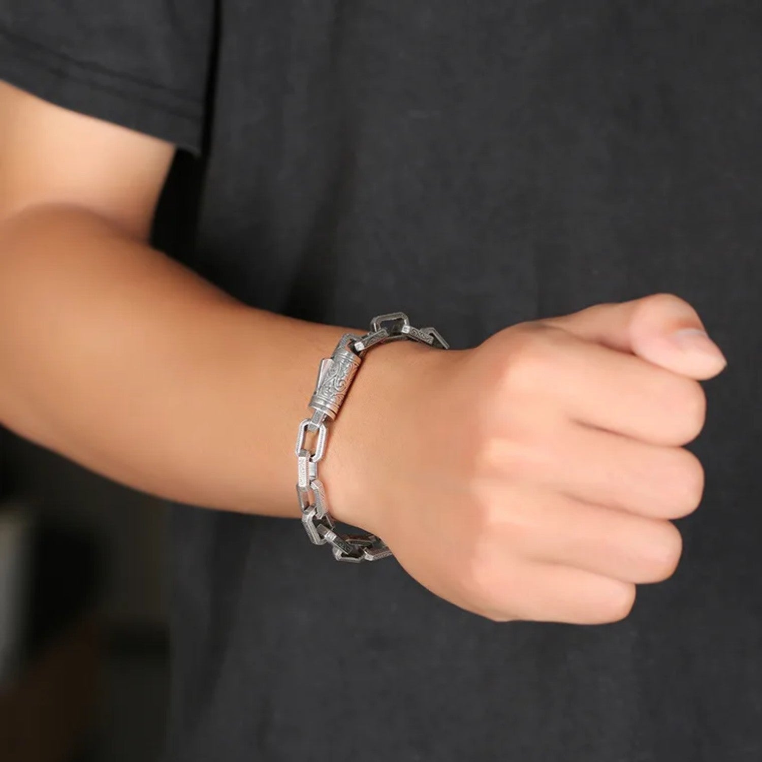 Men's Chain Bracelet Handcrafted 925 Sterling Silver