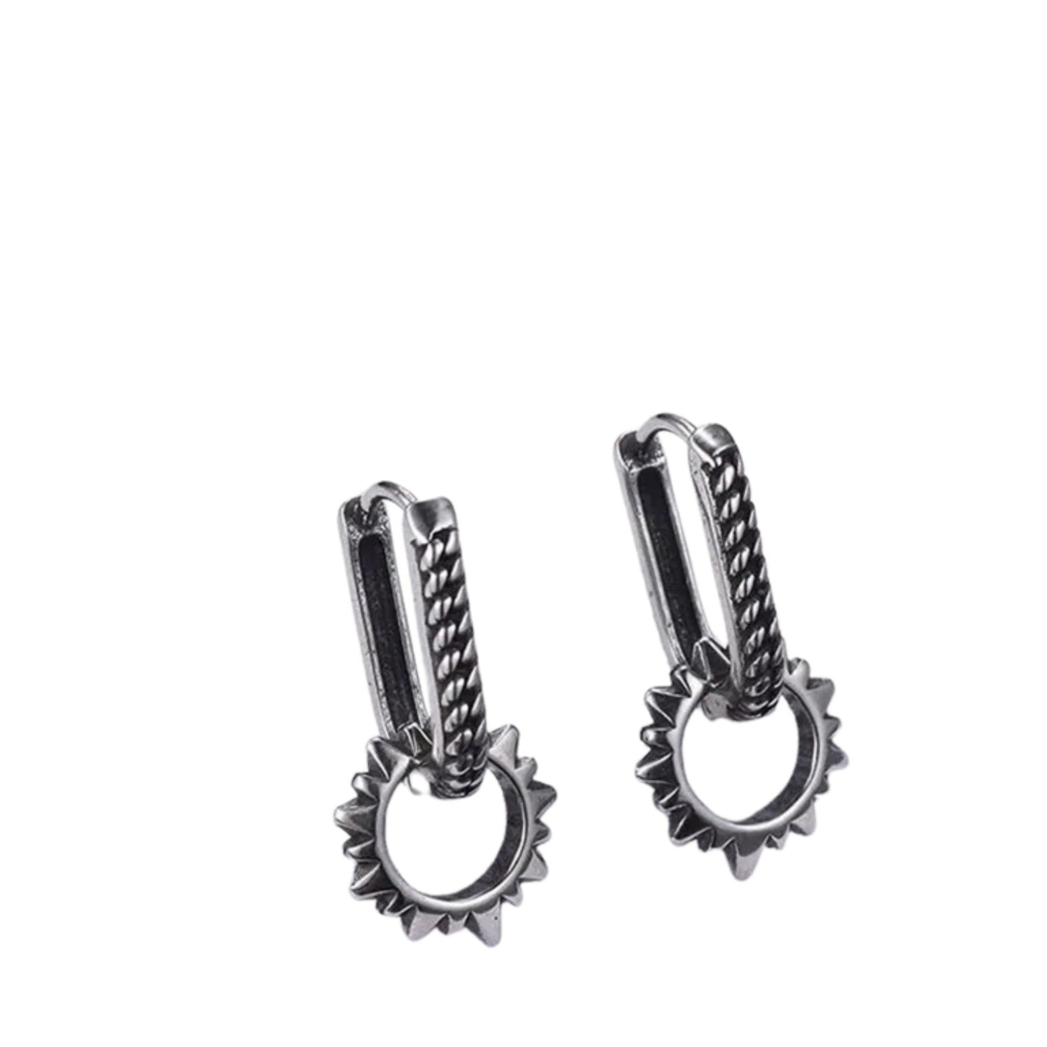 Men's Fashion Hip Hop Earrings  Handcrafted 925 Sterling Silver
