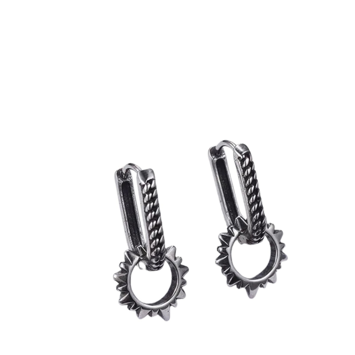 Men's Fashion Hip Hop Earrings  Handcrafted 925 Sterling Silver