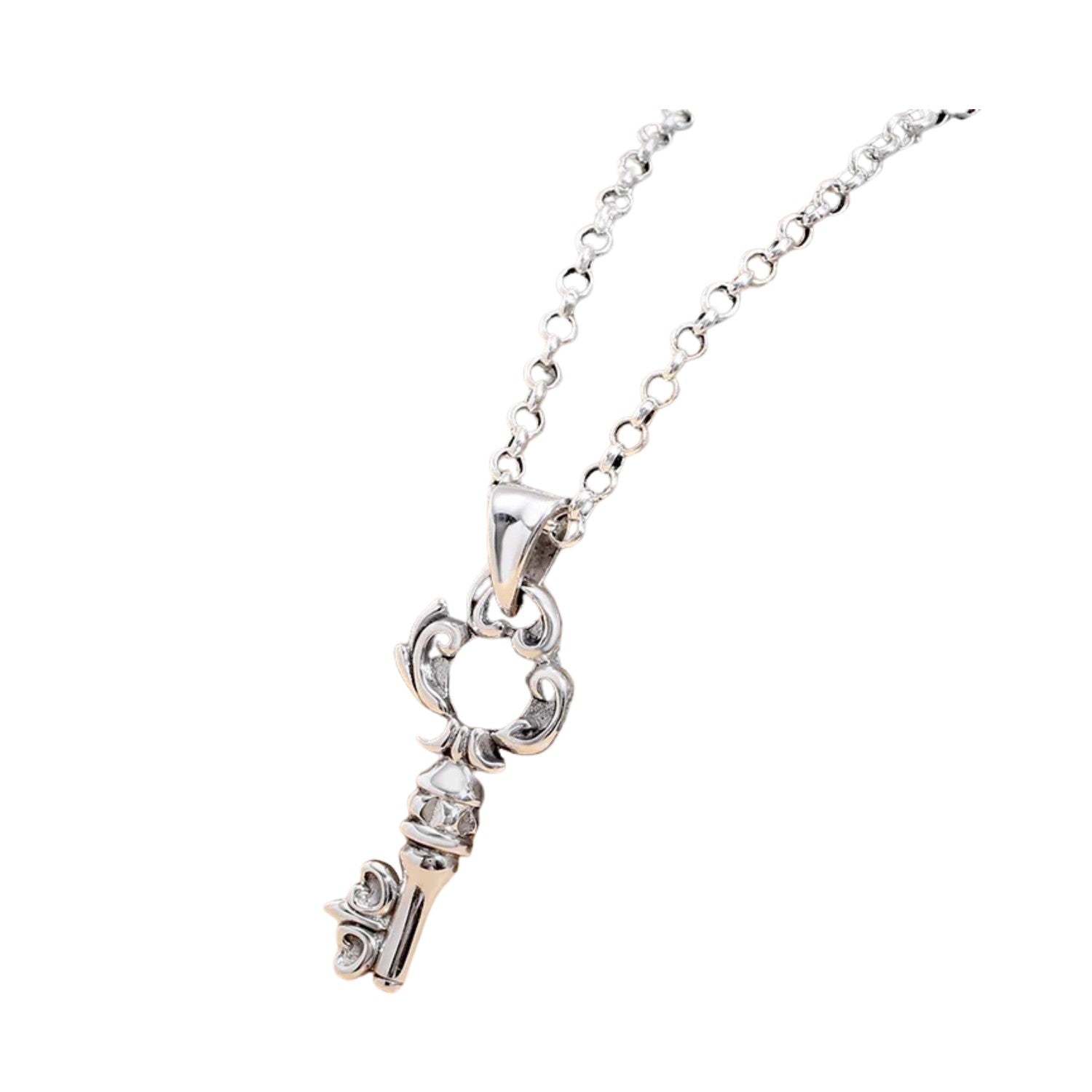 Men's Key-Shaped Pendant Handcrafted 925 Sterling Silver