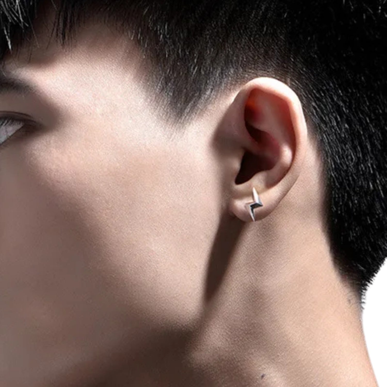 Men's Lightning Bolt Earrings Handcrafted 925 Sterling Silver