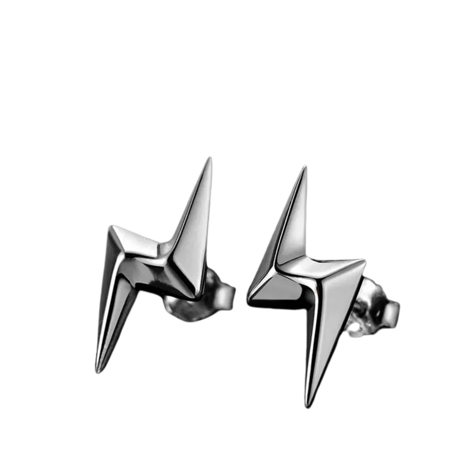 Men's Lightning Bolt Earrings Handcrafted 925 Sterling Silver