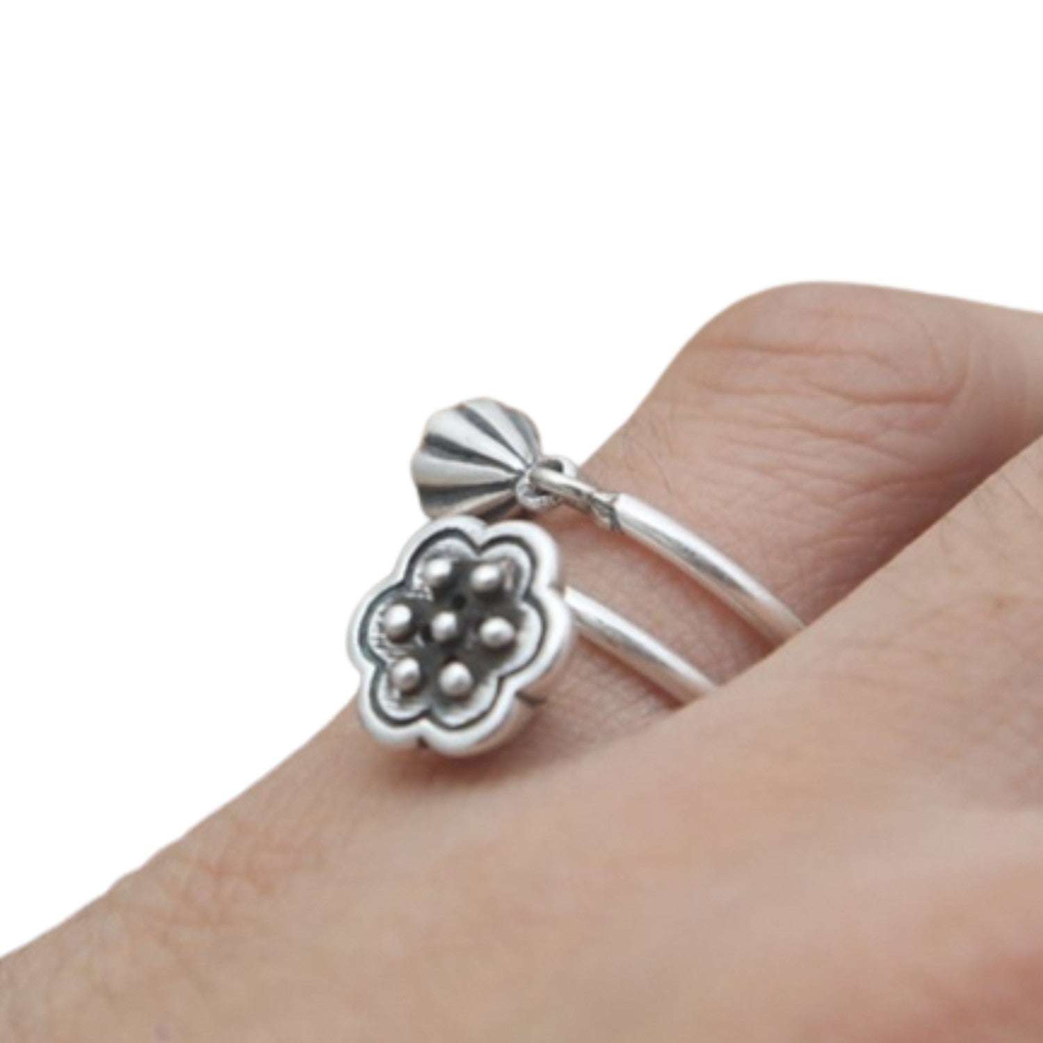 Men's Lotus Ring Handcrafted 925 Sterling Silver