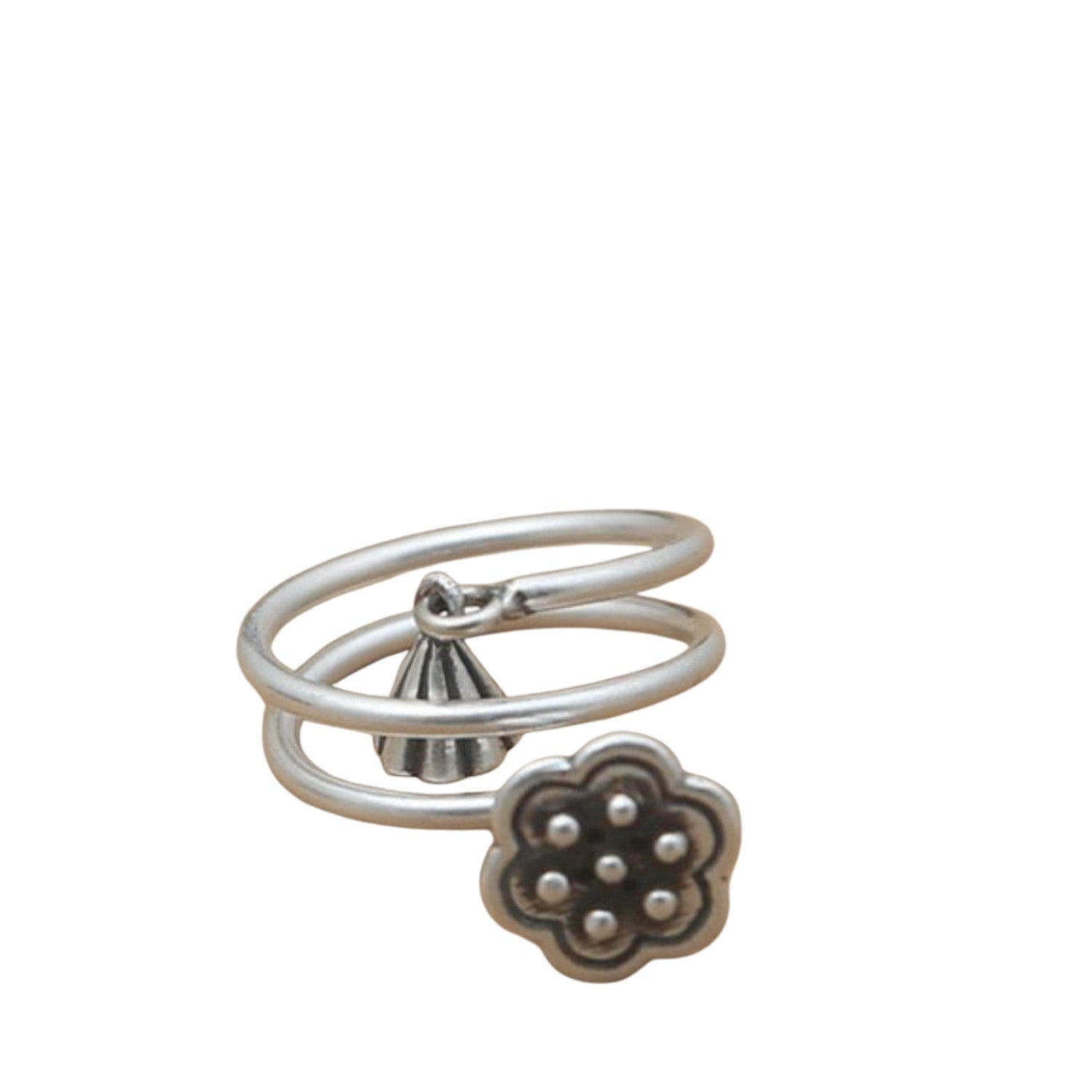 Men's Lotus Ring Handcrafted 925 Sterling Silver