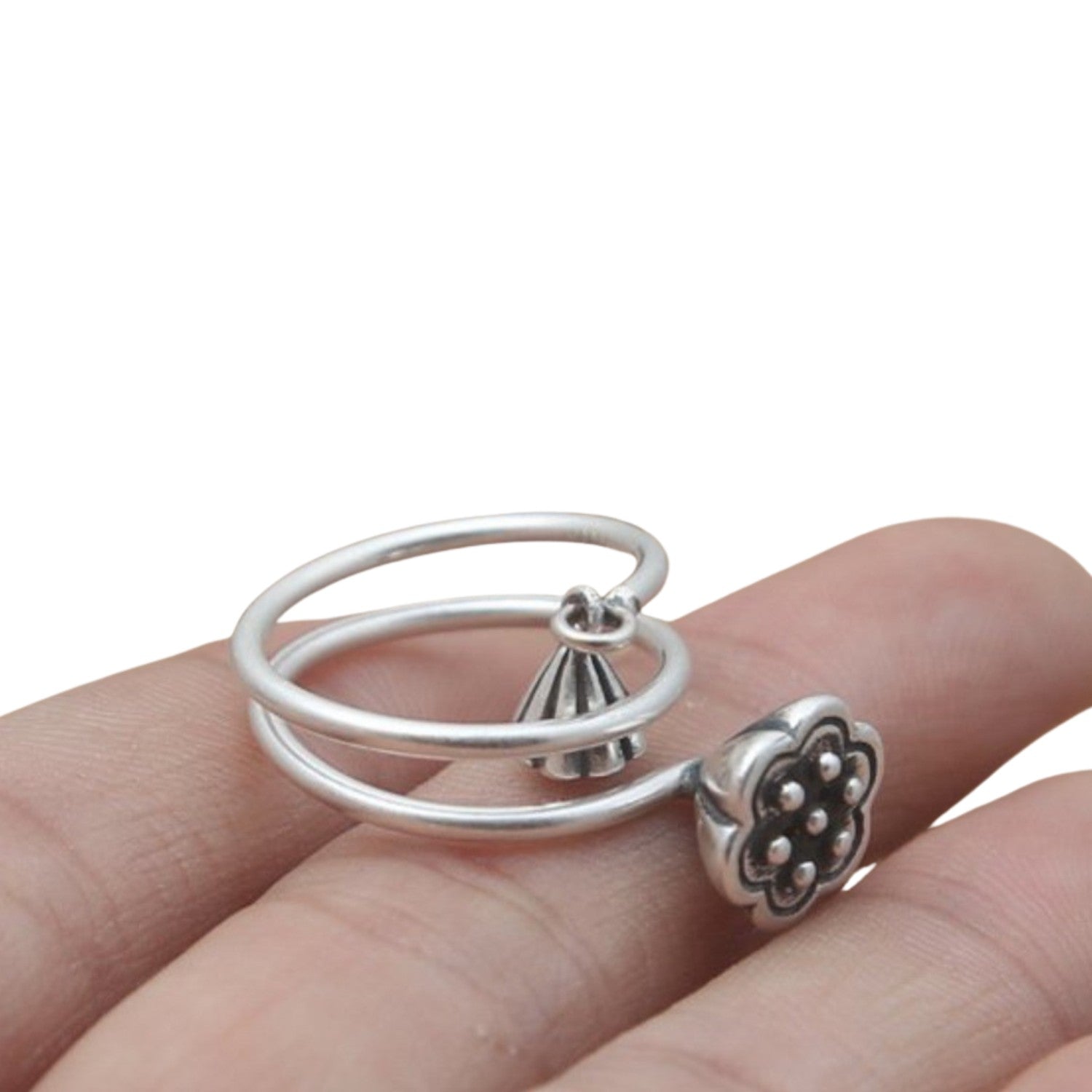 Men's Lotus Ring Handcrafted 925 Sterling Silver