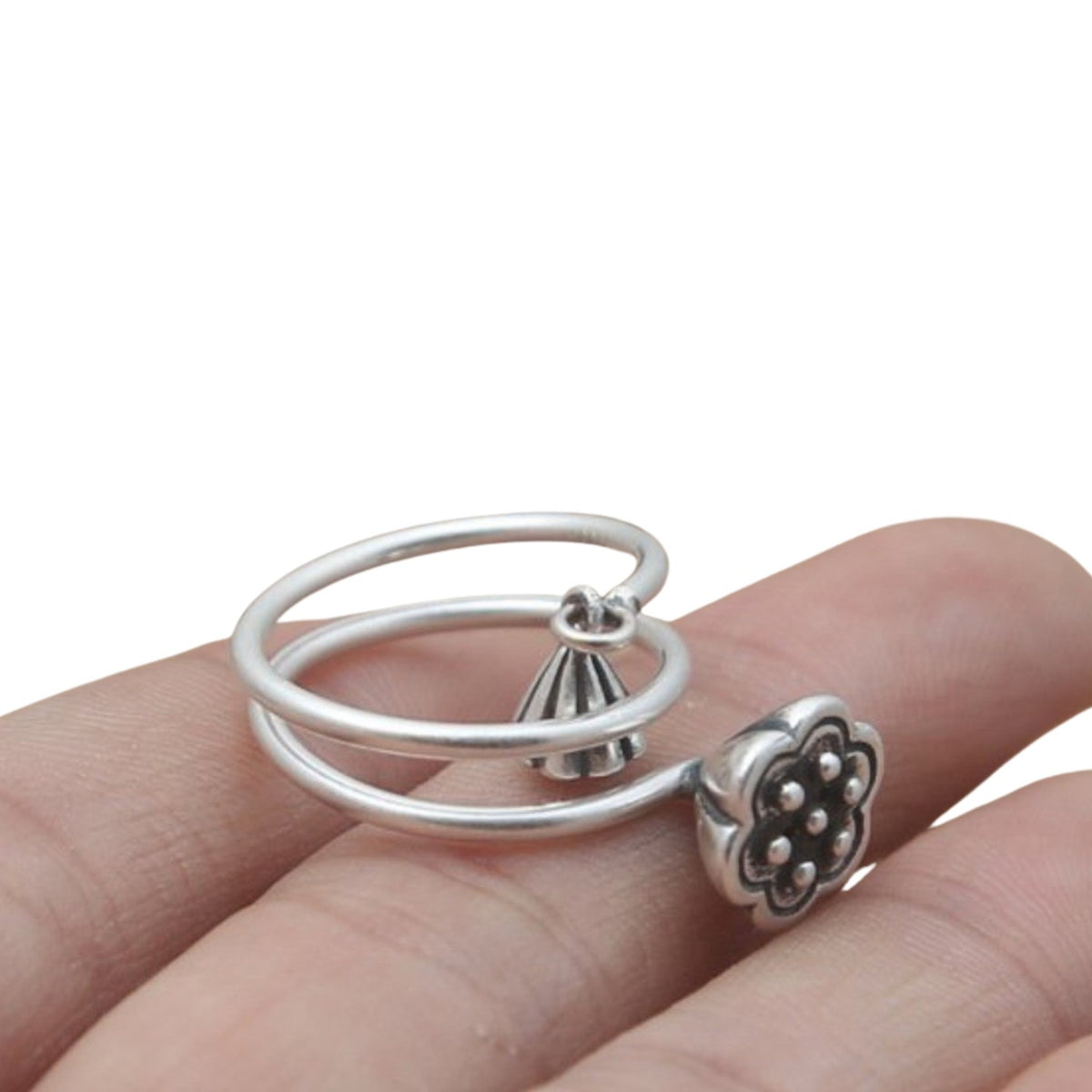 Men's Lotus Ring Handcrafted 925 Sterling Silver