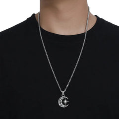 Men's Moon Pendant Handcrafted 925 Sterling Silver