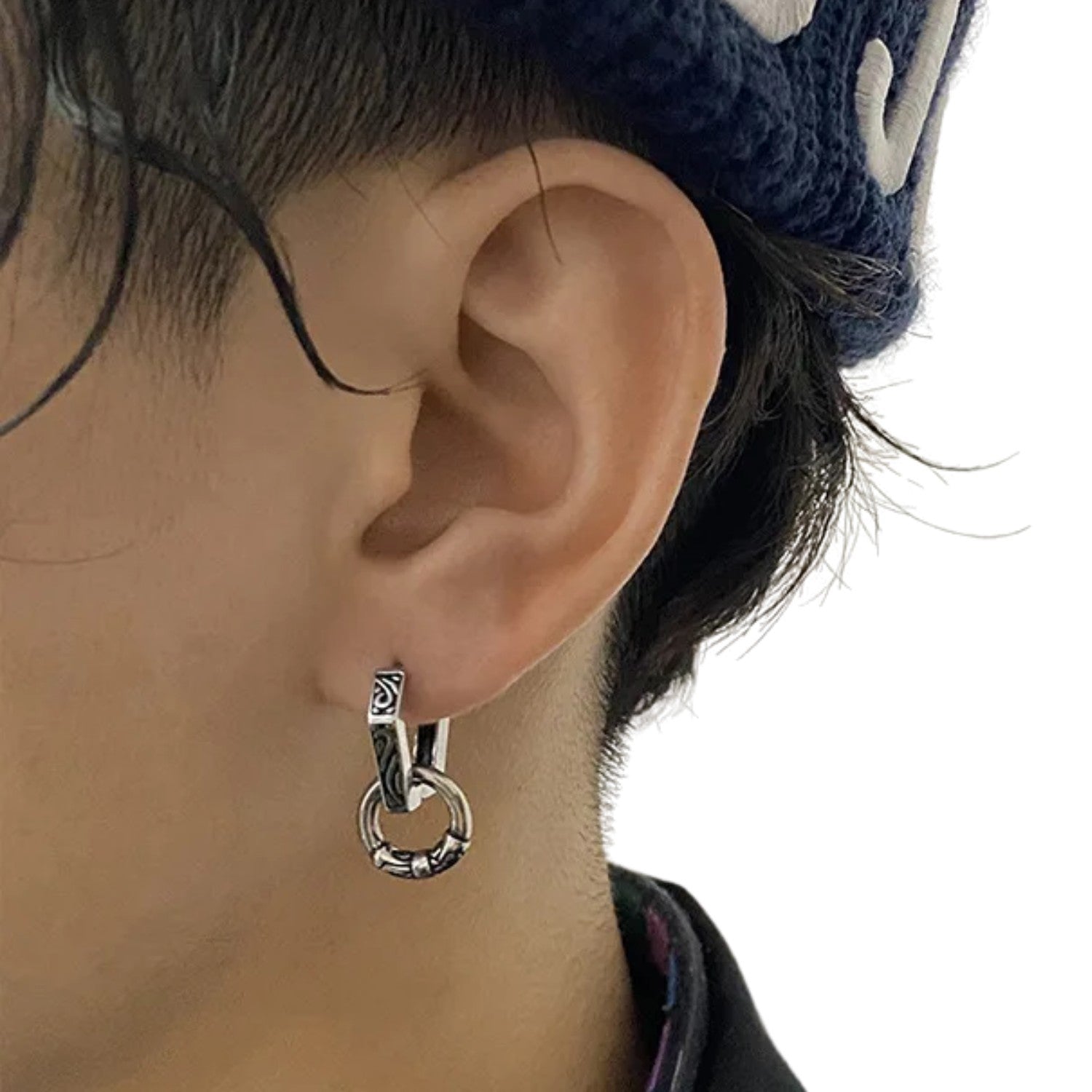 Men's Polygonal Earrings Handcrafted 925 Sterling Silver