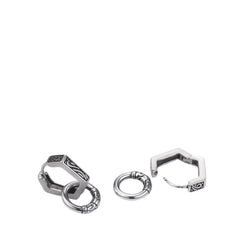 Men's Polygonal Earrings Handcrafted 925 Sterling Silver