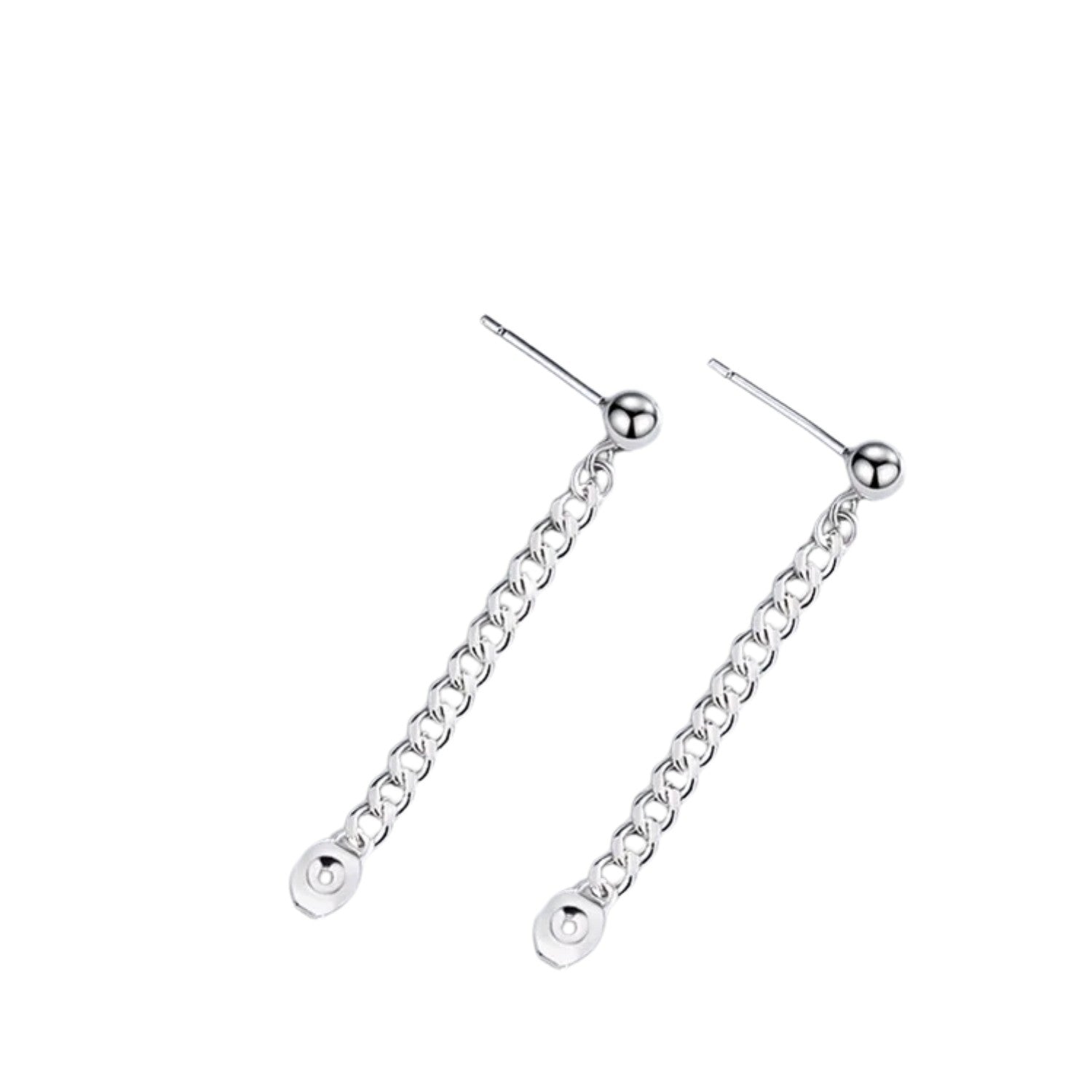 Men's Round Chain Earrings Handcrafted 925 Sterling Silver