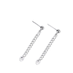 Men's Round Chain Earrings Handcrafted 925 Sterling Silver