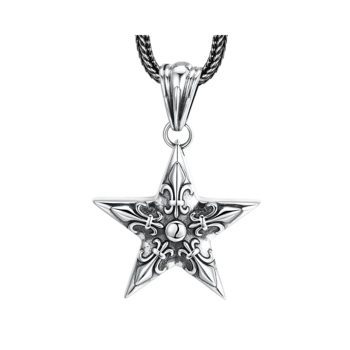 Men's Star-Shaped Pendant Handcrafted 925 Sterling Silver