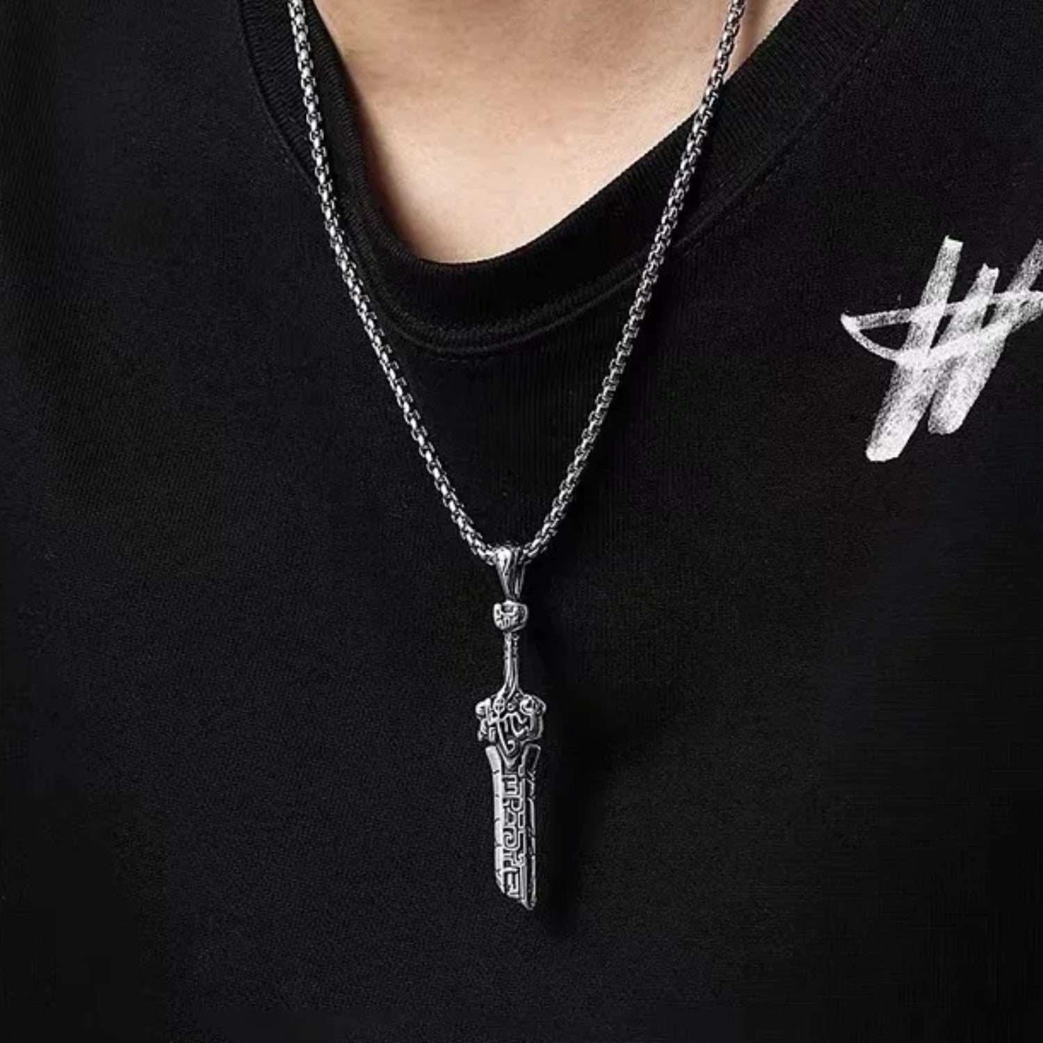 Men's Sword-Shaped Pendant Handcrafted 925 Sterling Silver