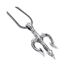 Men's Trident Pendant Handcrafted 925 Sterling Silver