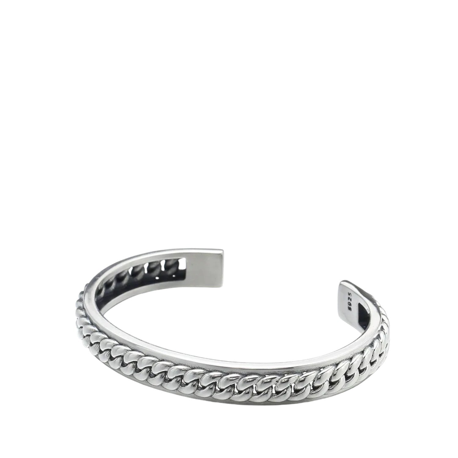 Men's Twisted Chain Bracelet Handcrafted 925 Sterling Silver