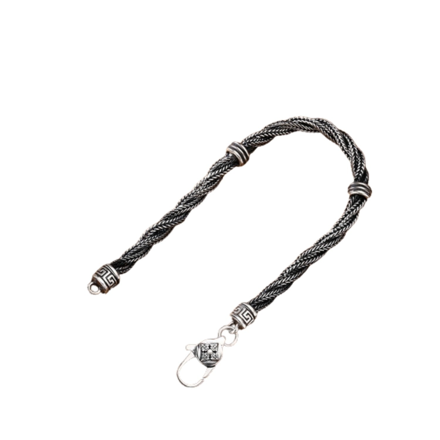 Men's Twisted Chain BraceletHandcrafted 925 Sterling Silver