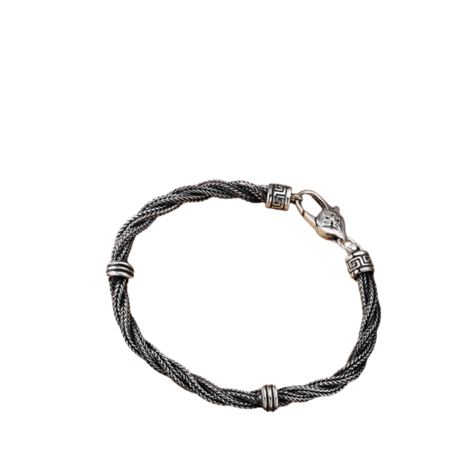 Men's Twisted Chain BraceletHandcrafted 925 Sterling Silver