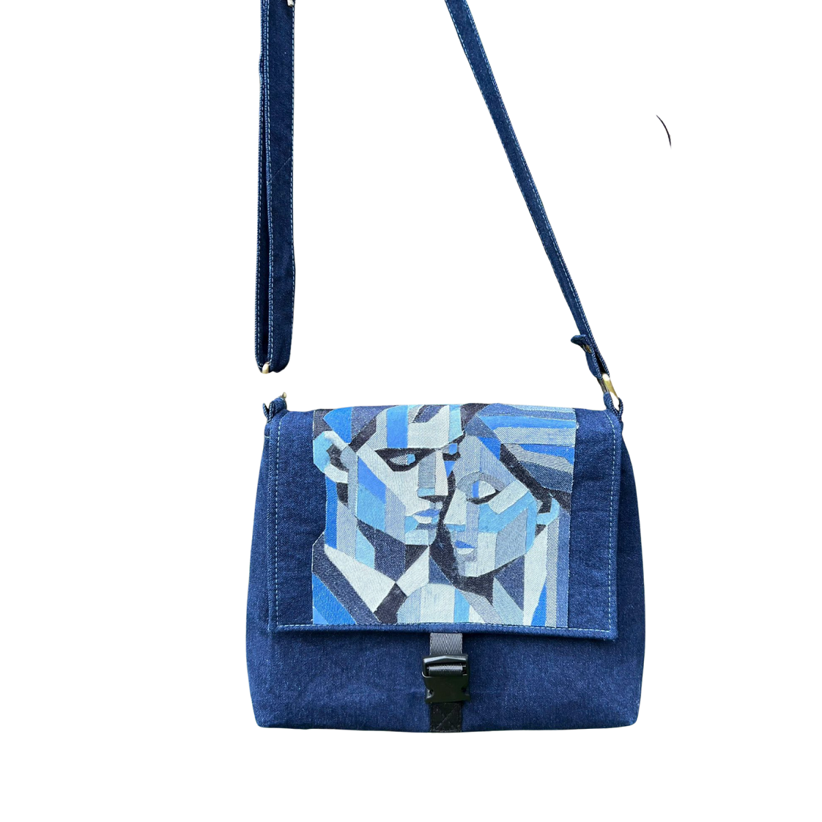 Handmade Upcycled Denim  Men's Crossbody Bags