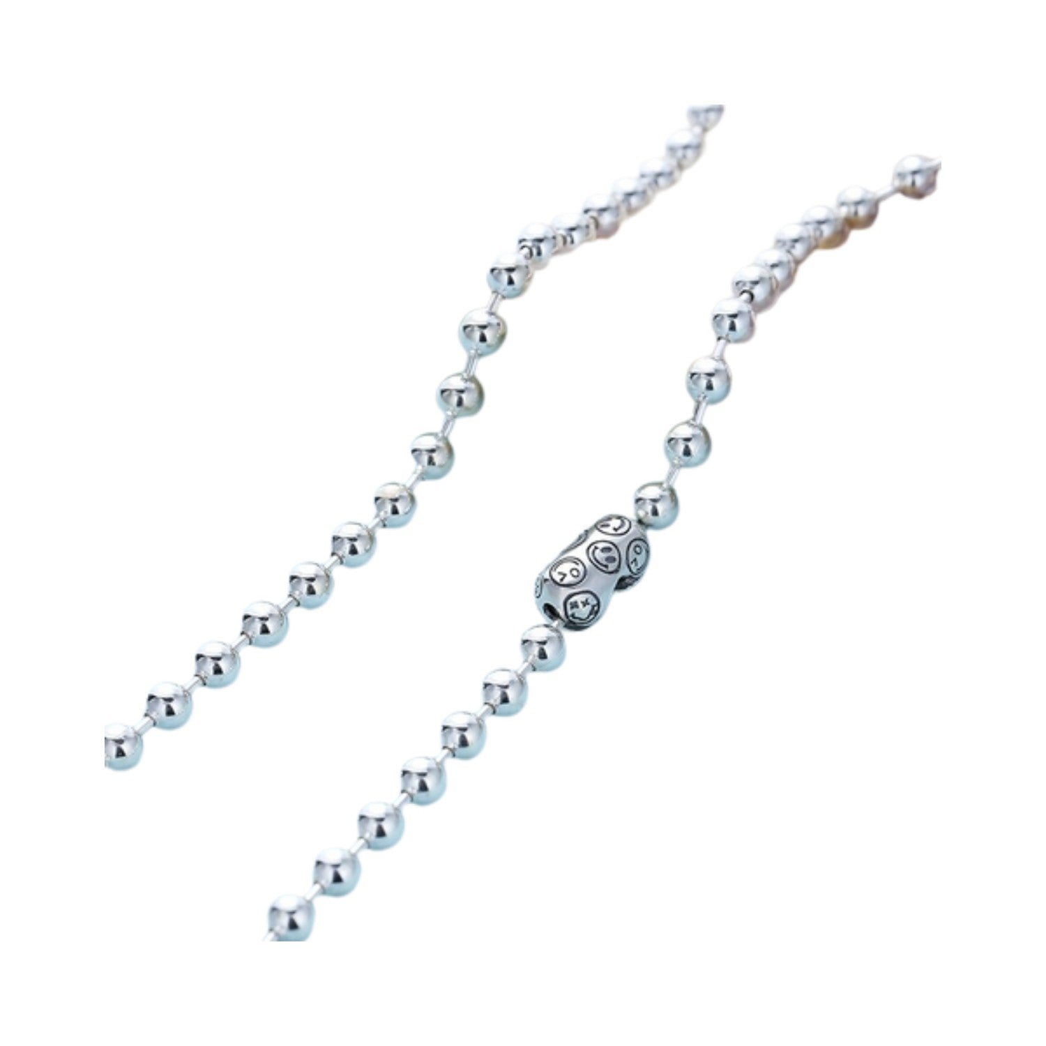 Men's Beaded Necklace Handcrafted 925 Sterling Silver