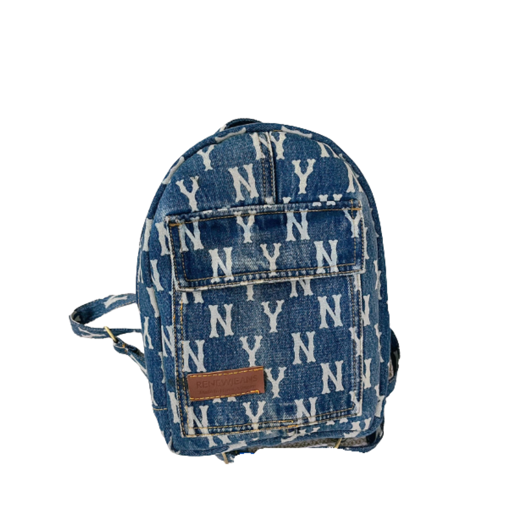 Handmade Upcycled Denim Mini Backpack