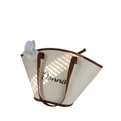Minimalist White Palm Leaf Bag