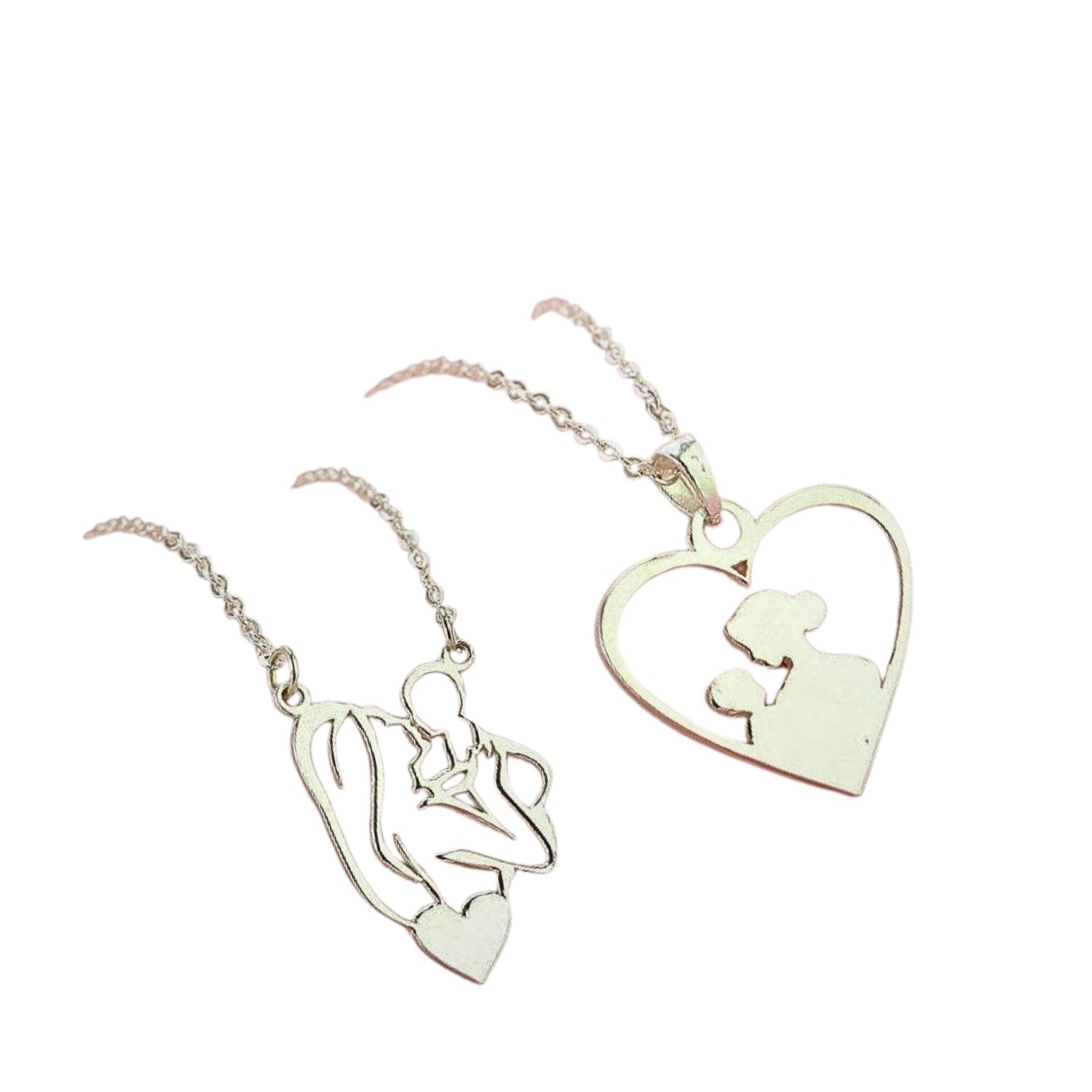 Mother and Child Necklace Handcrafted 925 Sterling Silver