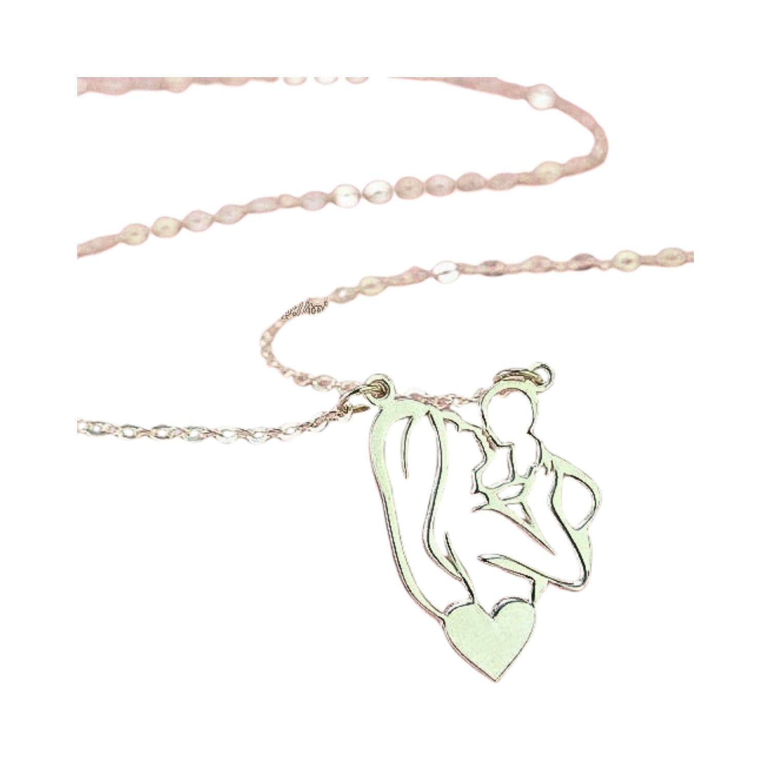 Mother and Child Necklace Handcrafted 925 Sterling Silver