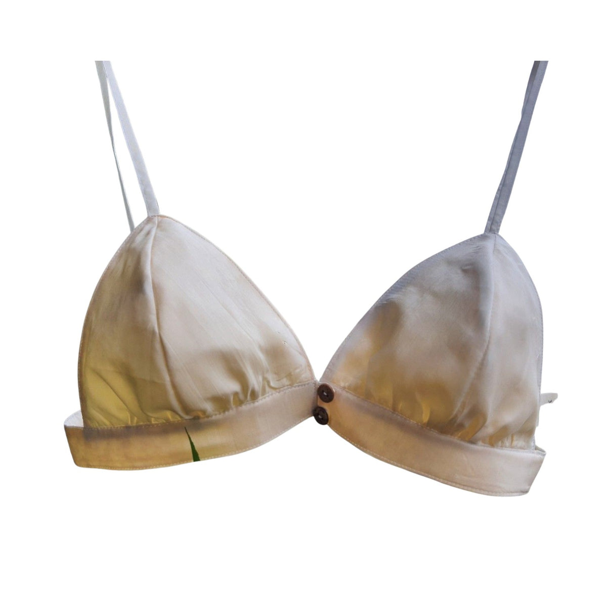 Mulberry Silk Handcrafted Wooden Button Bra