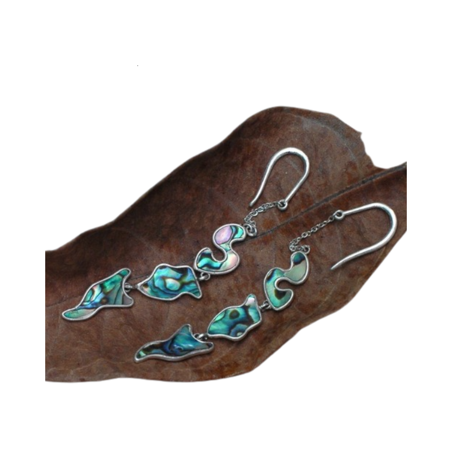 Novelty Handmade Abalone Shell Silver Earrings