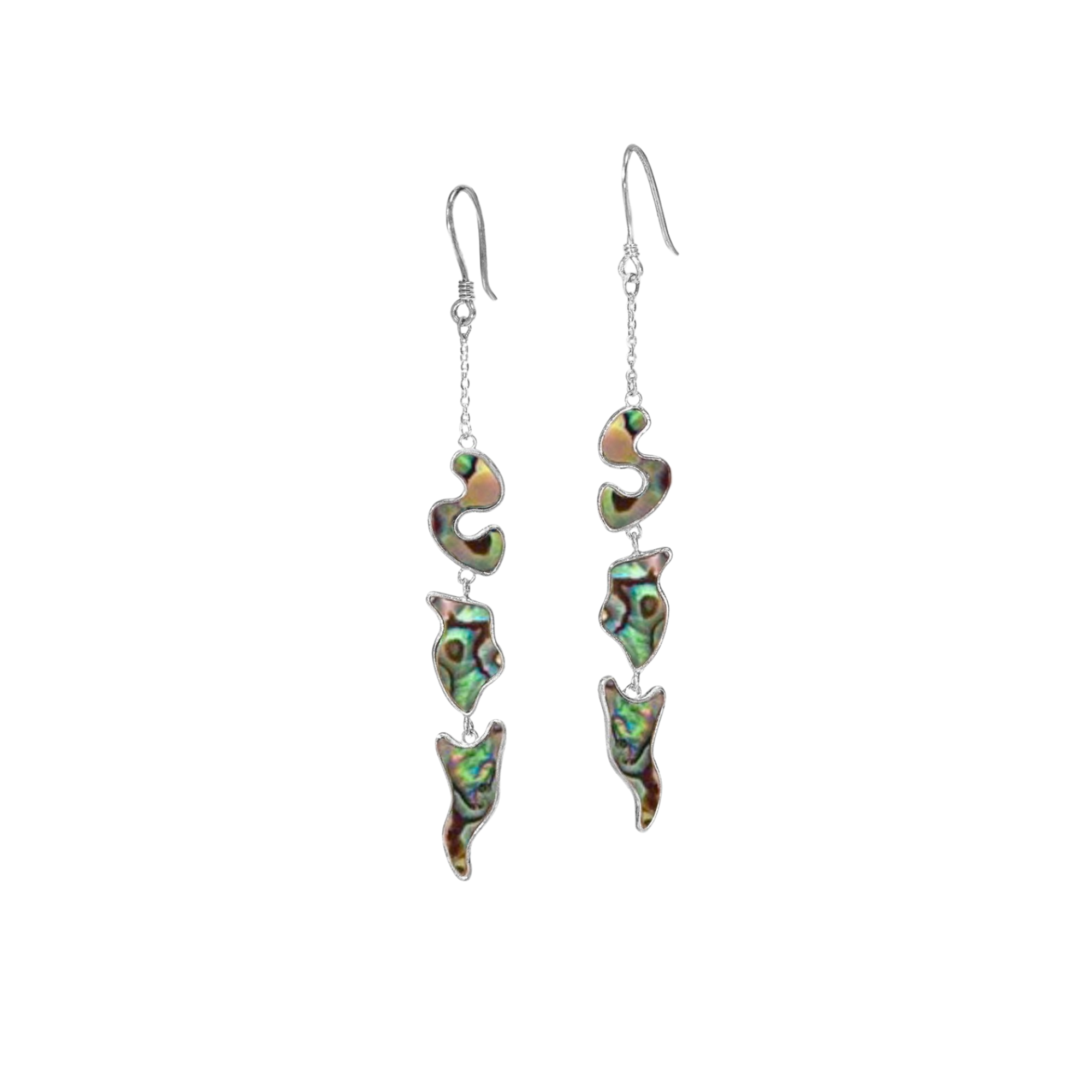 Novelty Handmade Abalone Shell Silver Earrings
