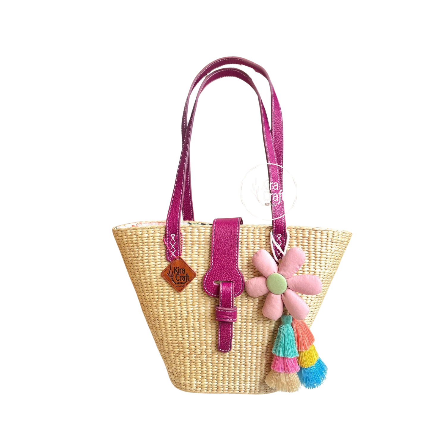 OLIVIA Purple Pink Water Hyacinth Bag