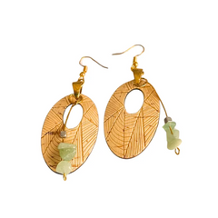 Ovar Coconut Earrings With Mini Blue Stones