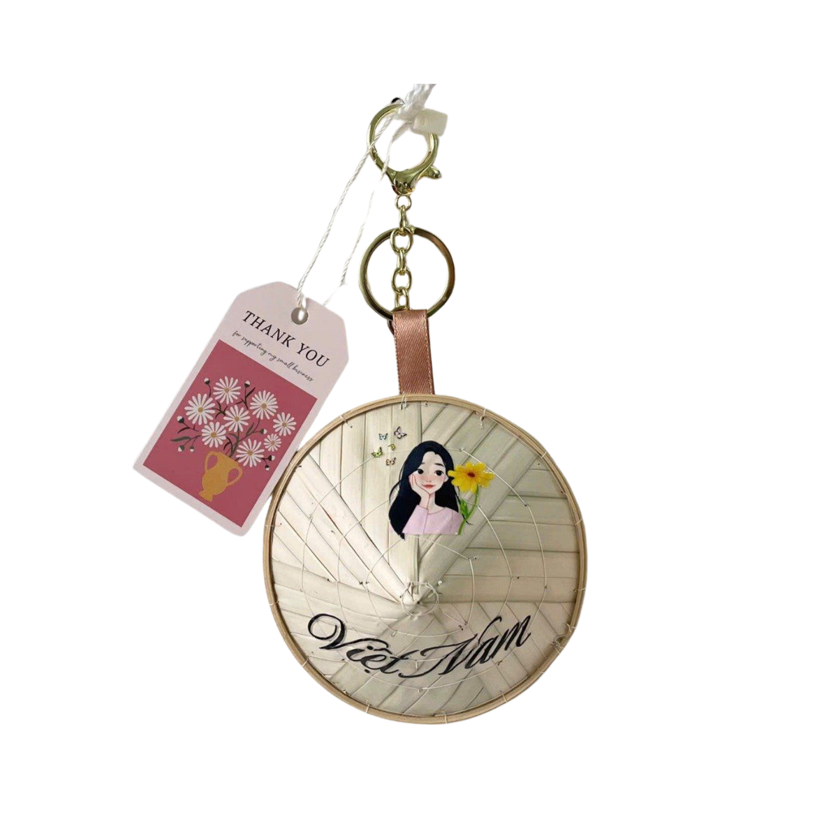 Palm Leaf Keychain In Conical Shape