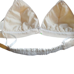 Pearl Button Bra Mulberry Silk Handcrafted