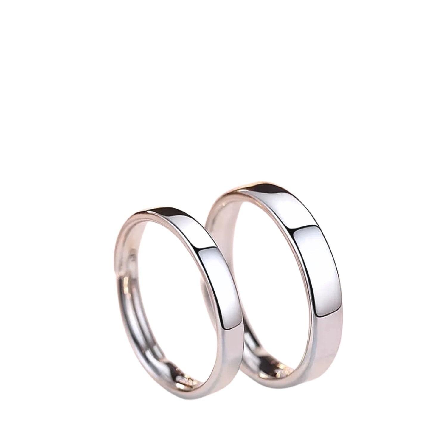 Plain Couple Rings Handcrafted 925 Sterling Silver