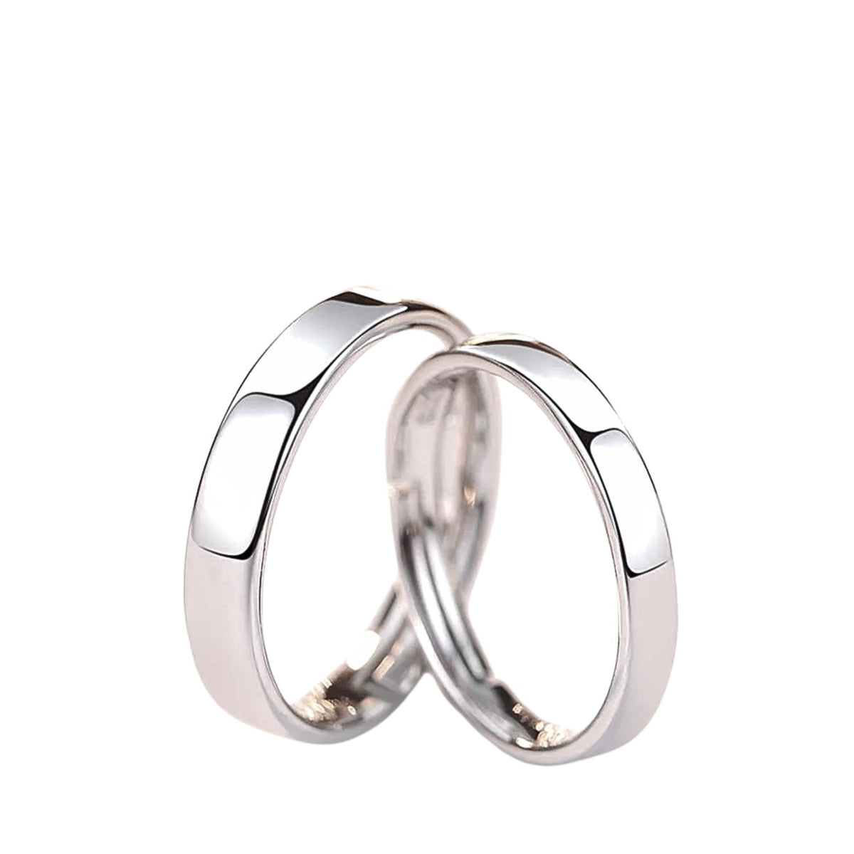 Plain Couple Rings Handcrafted 925 Sterling Silver